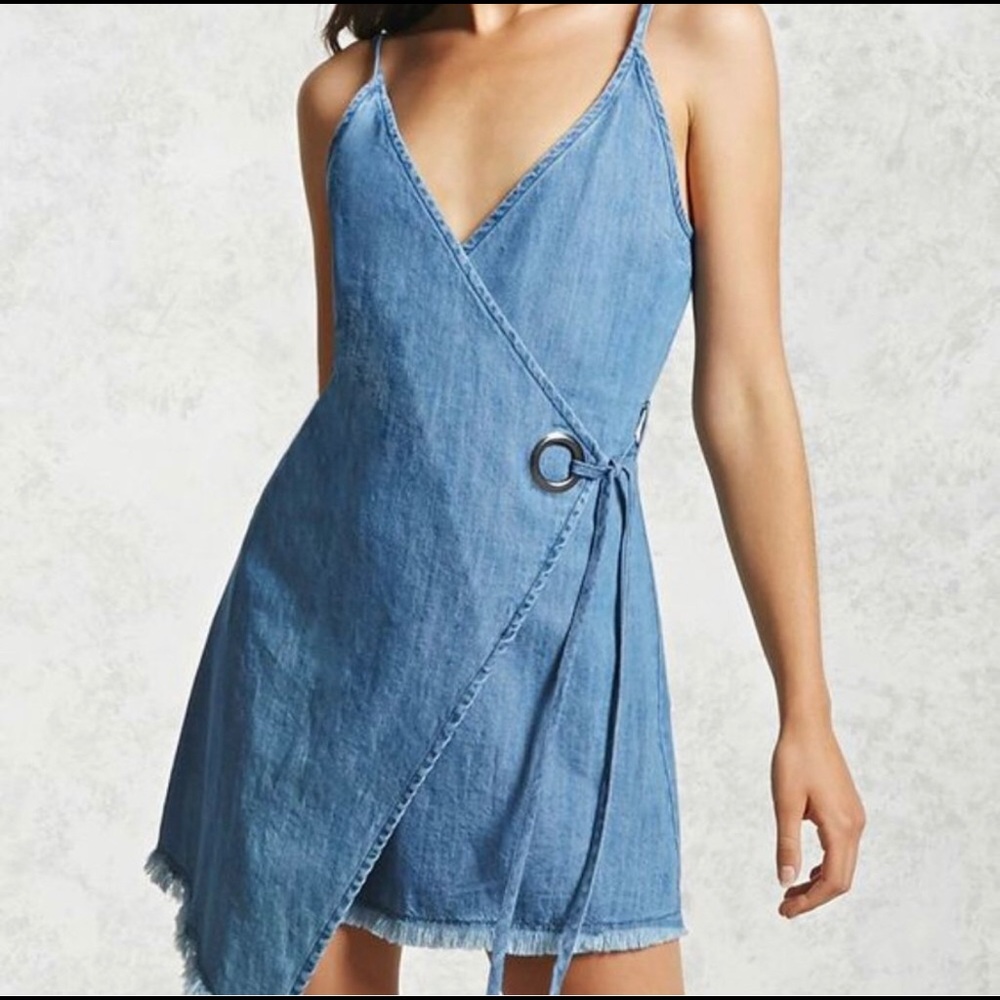 Forever 21 Wrap Chambray Dress